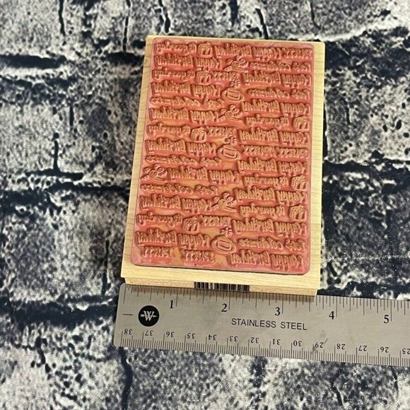 Inkadinkado Swirls Waves Phrase Wood Mounted Rubber Stamps - Picture 9 of 10